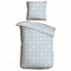 homara Microfaser-Bettwäsche - jeansblau-silber - Grafik - 135x200 cm