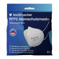 5er-Pack FFP2 Schutzmasken - weiß - faltbar