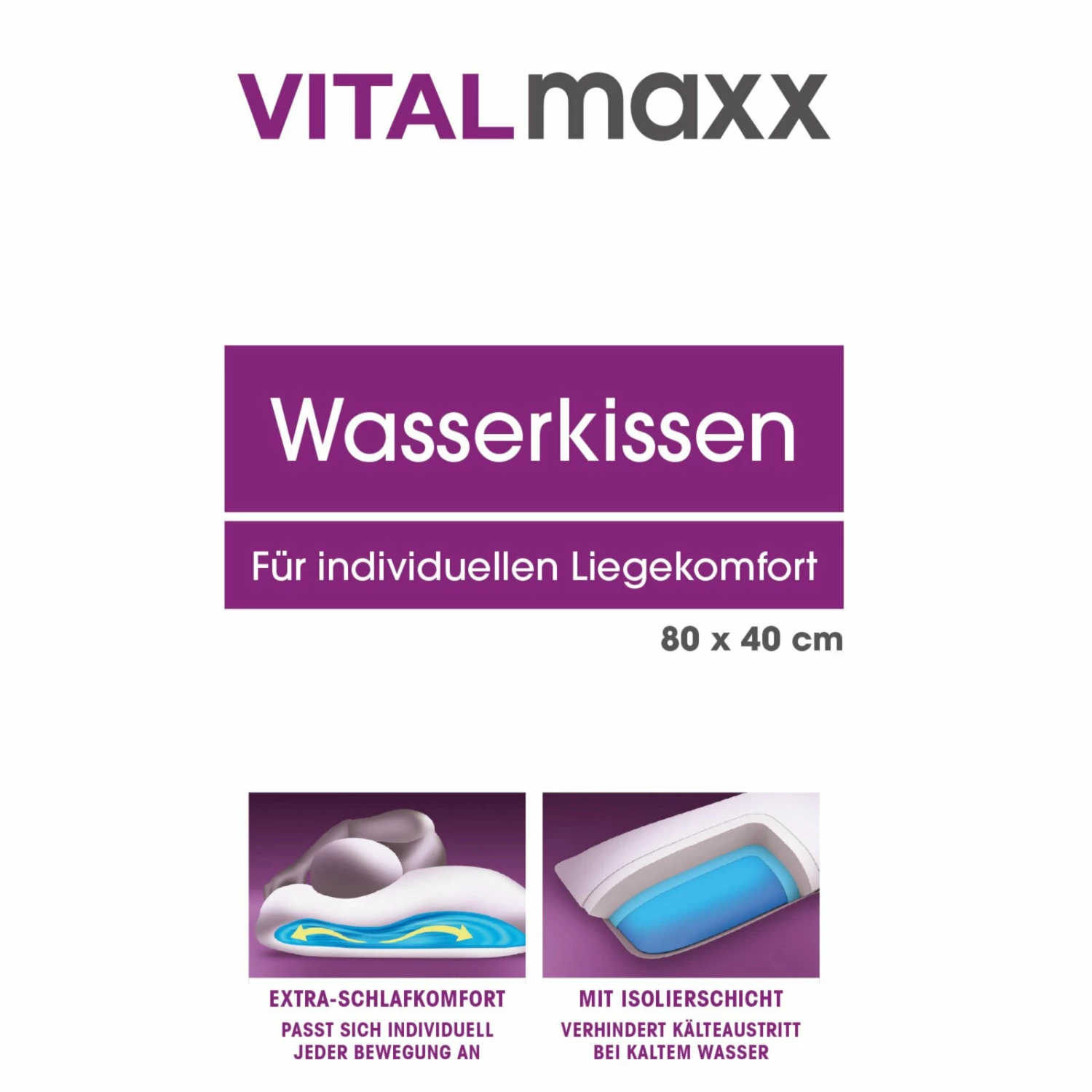 VITALMAXX Wasserkissen - weiß - 80x40 cm 7 VITALMAXX Wasserkissen - weiß - 80x40 cm – Bild 5
