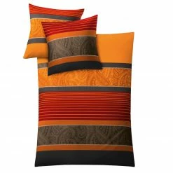 Kleine Wolke Satin-Bettwäsche - chilli - Streifen