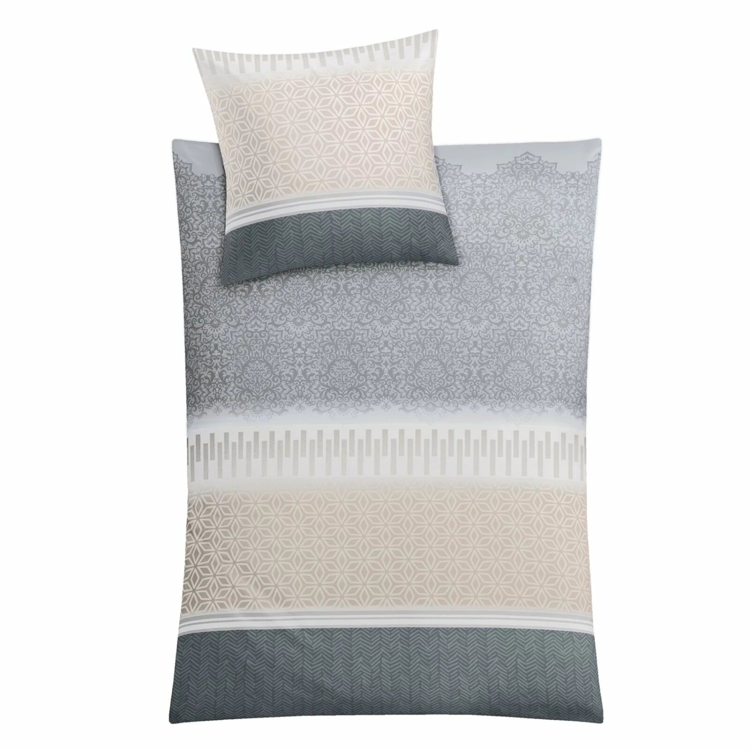 Kleine Wolke Satin-Bettwäsche - silbergrau - Ornamente 3 Kleine Wolke Satin-Bettwäsche - silbergrau - Ornamente