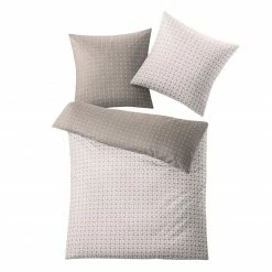 Kleine Wolke Satin-Bettwäsche - taupe - Ornamente