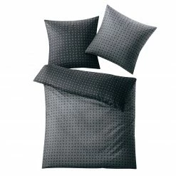 Kleine Wolke Satin-Bettwäsche - anthrazit - Ornamente