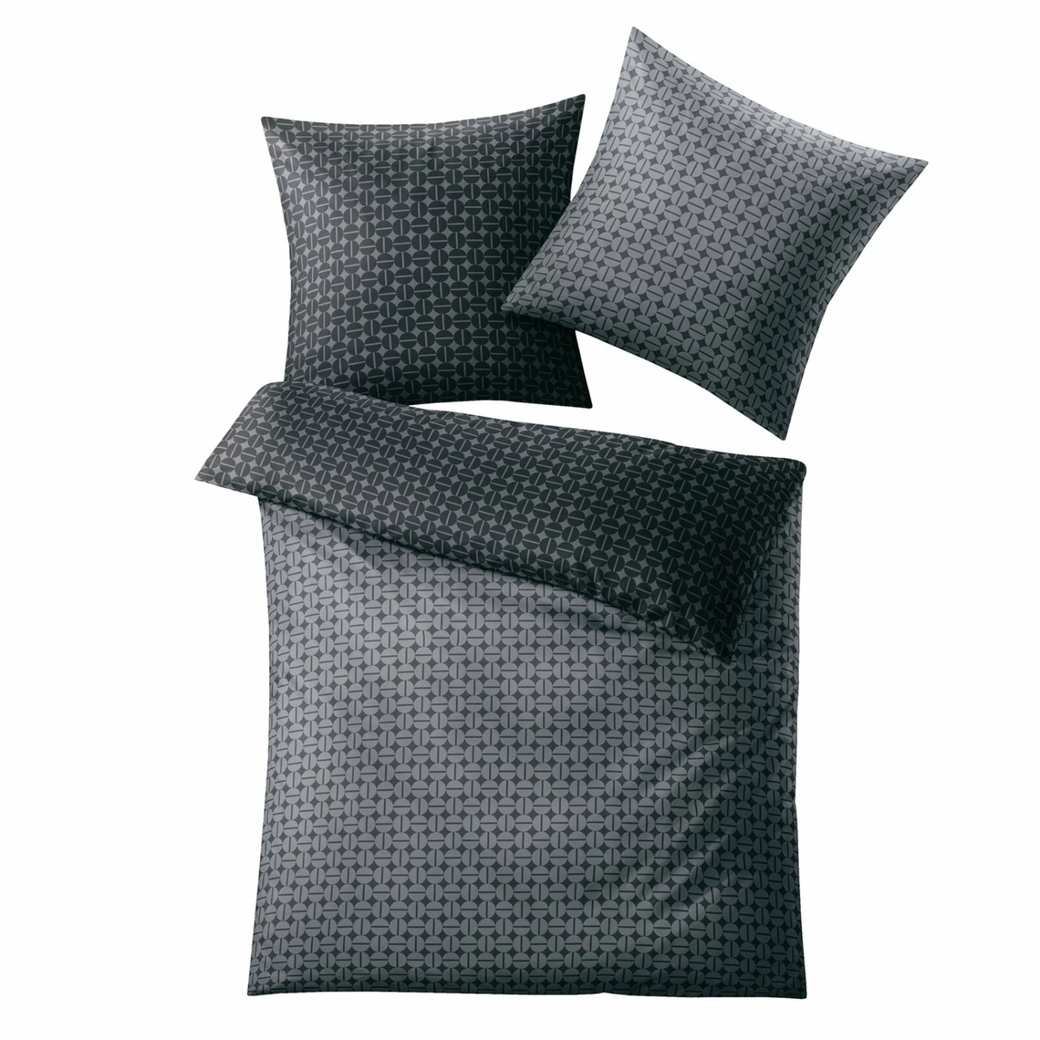 Kleine Wolke Satin-Bettwäsche - anthrazit - Ornamente 3 Kleine Wolke Satin-Bettwäsche - anthrazit - Ornamente