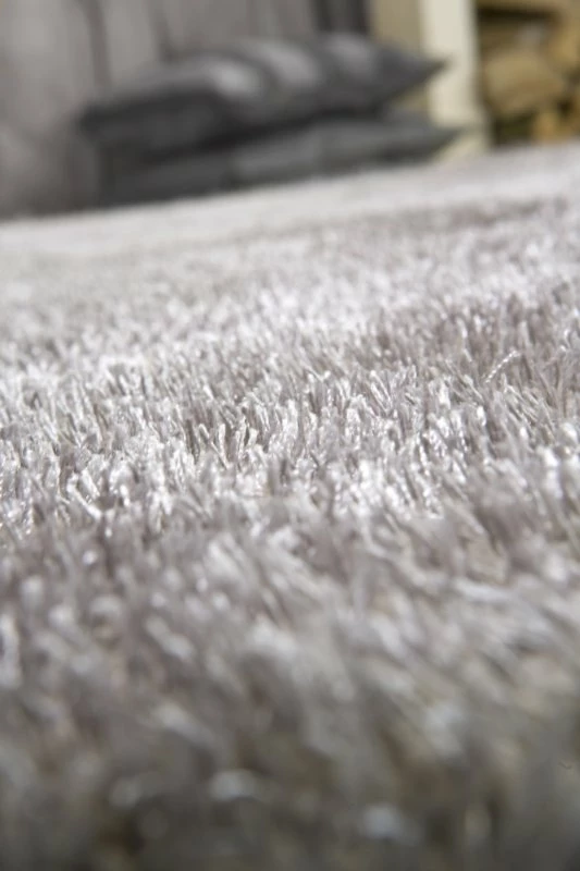 Teppich - handgetuftet - silber - 65x130 cm 4 Teppich - handgetuftet - silber - 65x130 cm – Bild 2