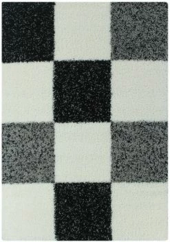 Hochflor-Teppich BASIC TRENDY - grau-weiß - 160x230 cm