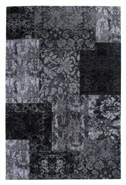 Kurzflorteppich - schwarz-weiß - 160x230 cm