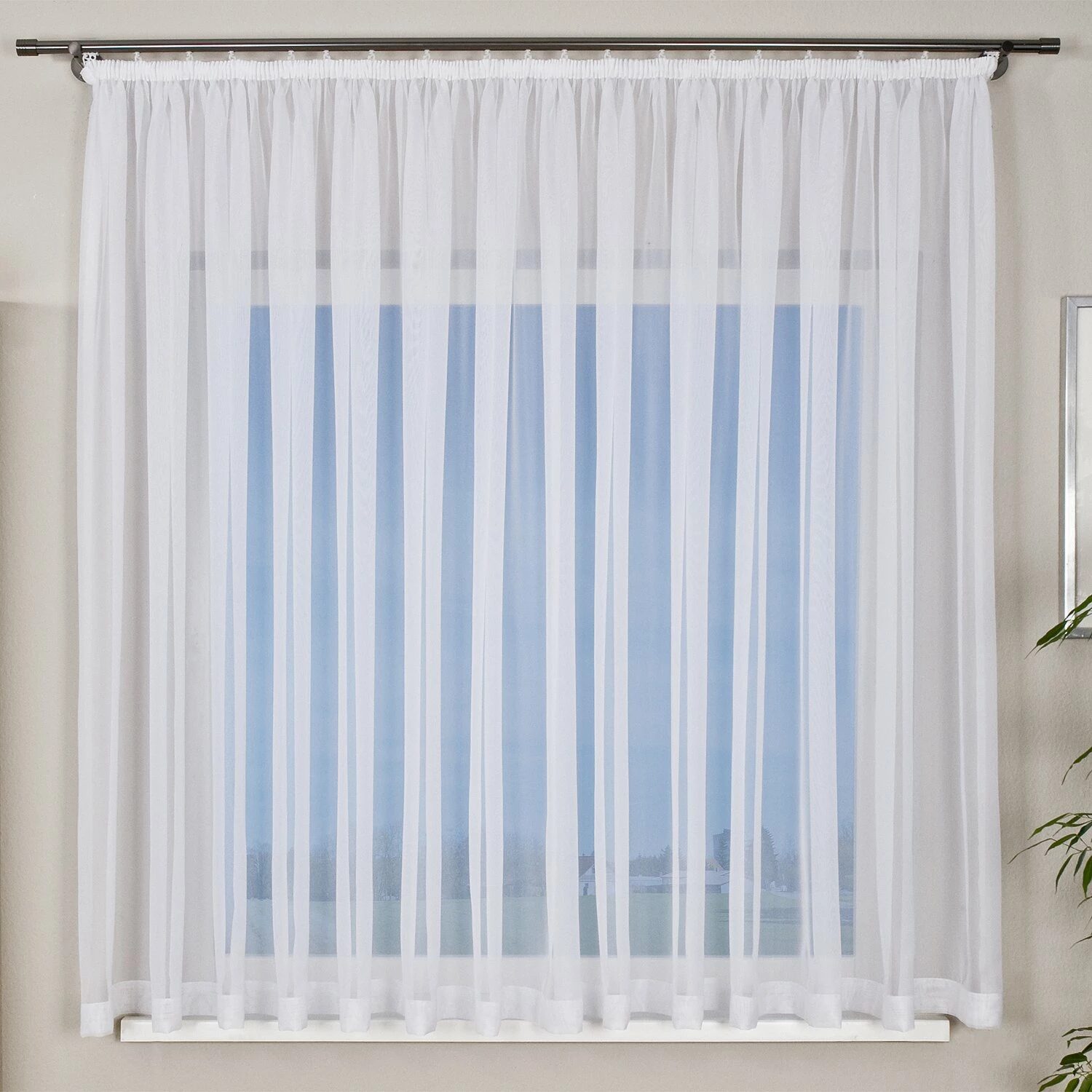 Gardine - weiß - transparent - 450x150cm 4 Gardine - weiß - transparent - 450x150cm – Bild 2