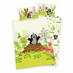 Flanell-Bettwäsche DER KLEINE MAULWURF - 100x135 cm