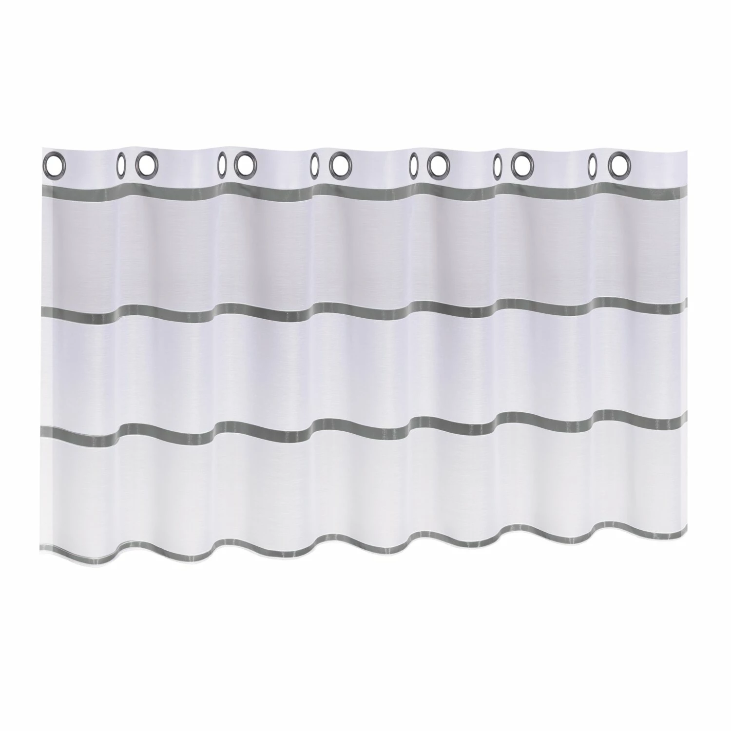 Scheibengardine - weiß-anthrazit - 140x53 cm 3 Scheibengardine - weiß-anthrazit - 140x53 cm