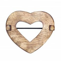 Dekoklammer - Herz - braun - Holz