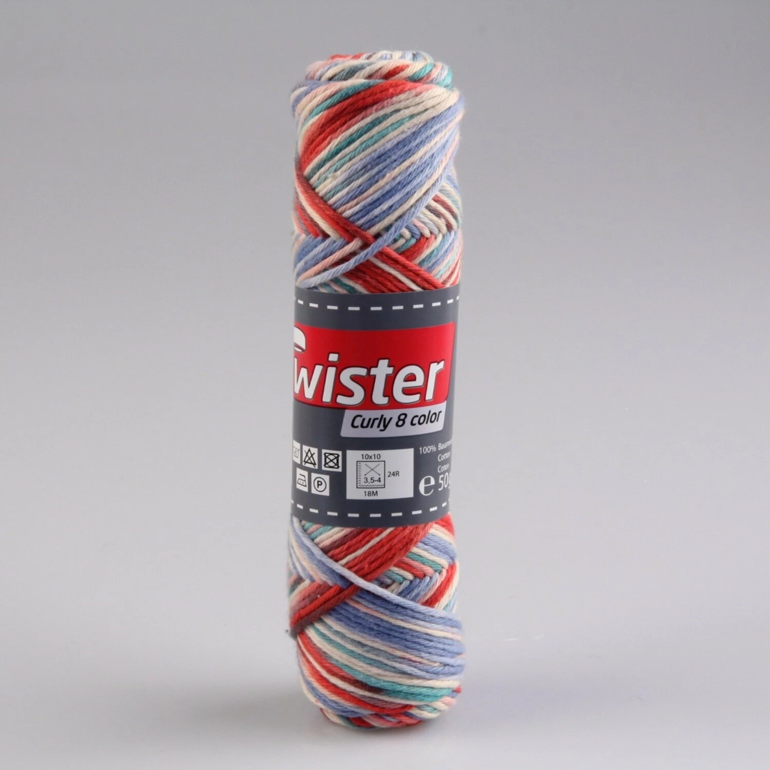 Häkelgarn TWISTER CURLY - blau-grün-rose - 50g 3 Häkelgarn TWISTER CURLY - blau-grün-rose - 50g