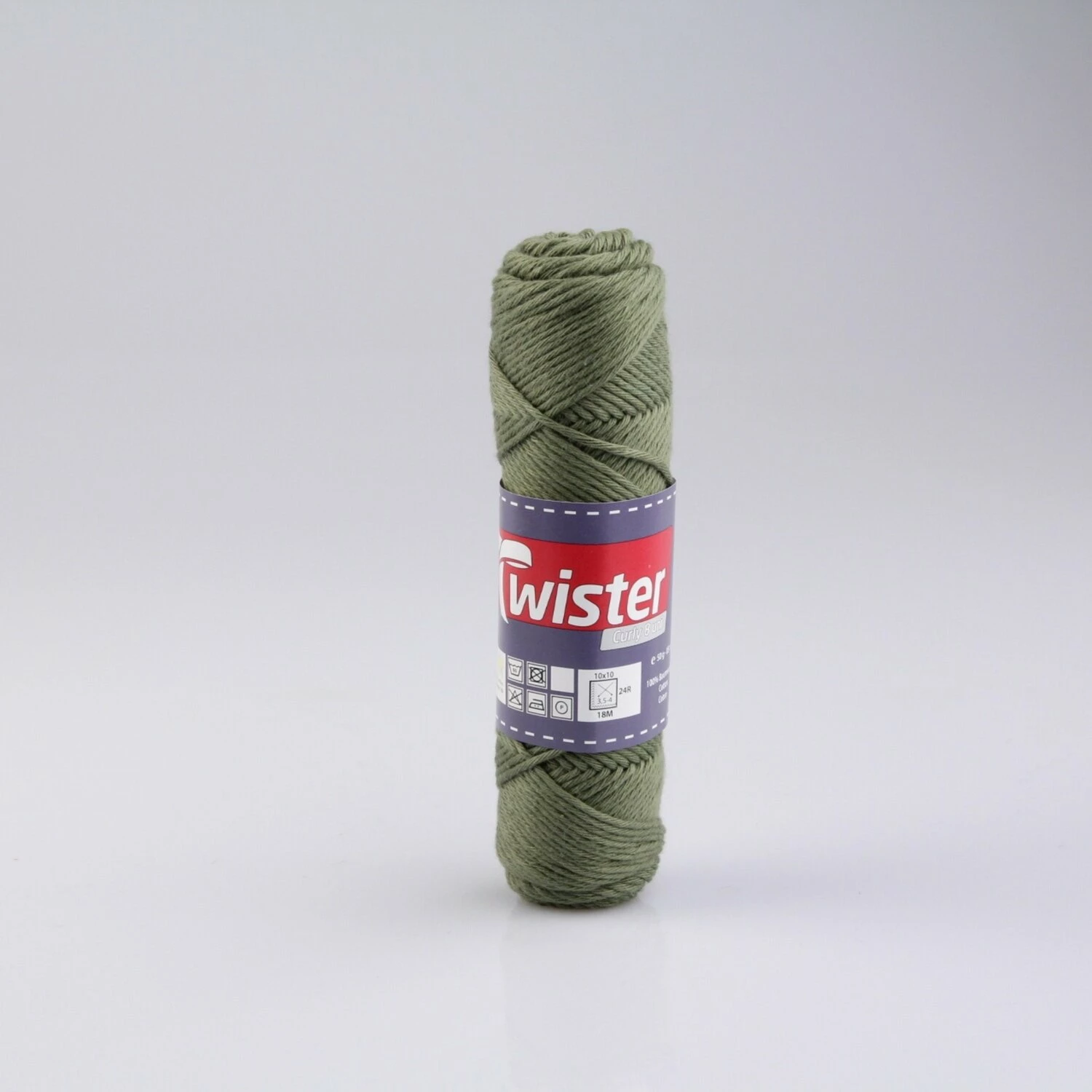 Häkelgarn TWISTER CURLY - oliv - 50g 3 Häkelgarn TWISTER CURLY - oliv - 50g