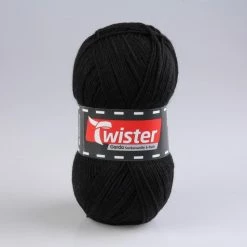 Wolle TWISTER - schwarz - 150g