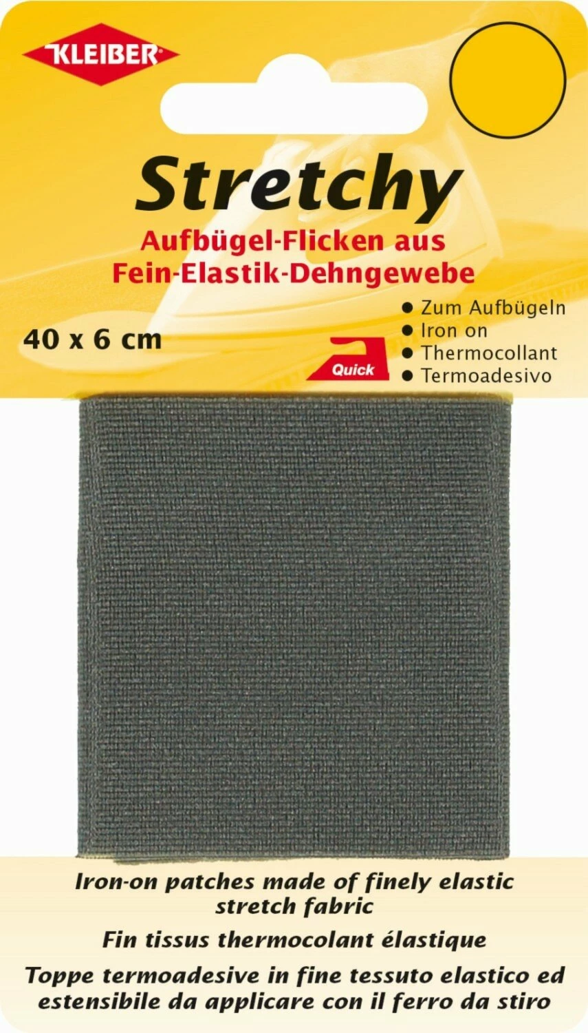 Bügelflicken - grau - 40x6 cm 3 Bügelflicken - grau - 40x6 cm
