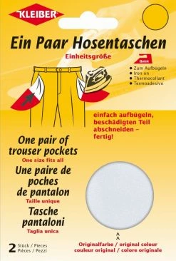 2er-Set Bügeltaschen für Hosen - weiß - je 18,5 x 16 cm