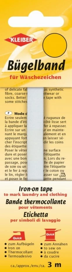 Wäscheetikett-Bänder - weiß - 3 m