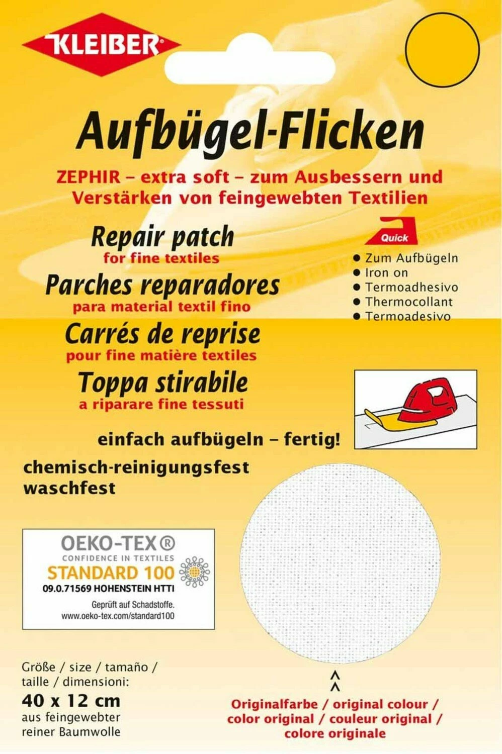 Bügelflicken - weiß - Baumwolle - 40x12 cm 3 Bügelflicken - weiß - Baumwolle - 40x12 cm