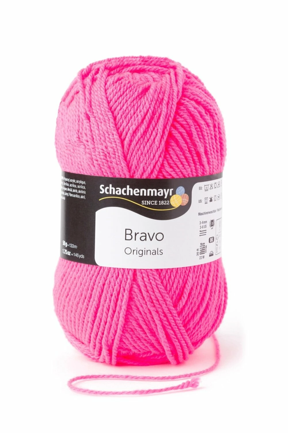 Wolle BRAVO - neonpink - 50g 3 Wolle BRAVO - neonpink - 50g