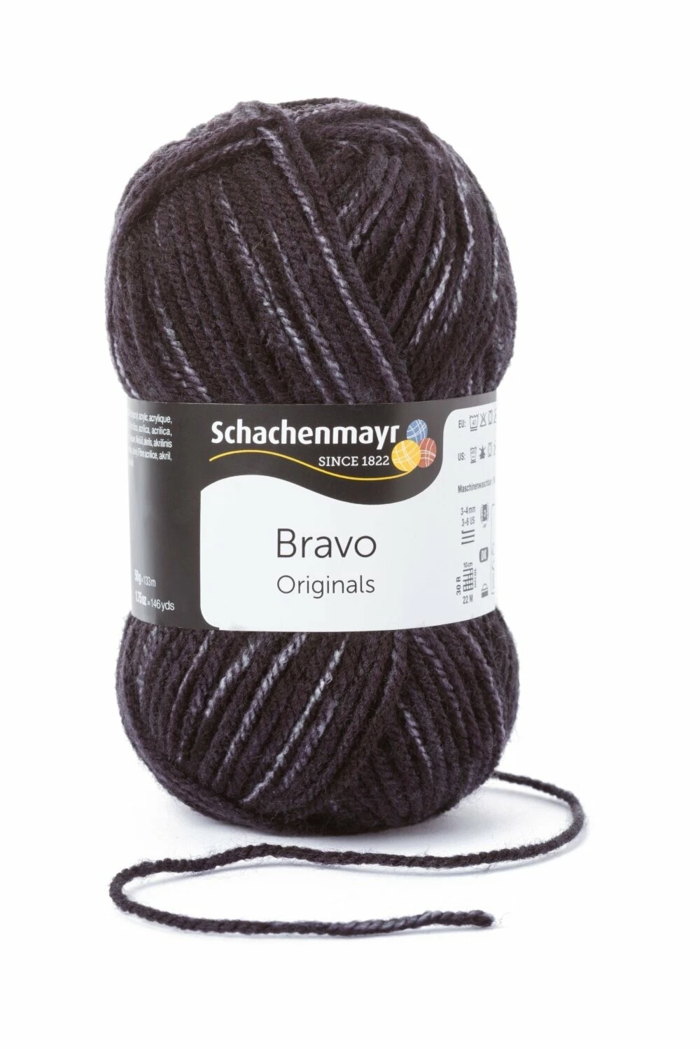 Wolle BRAVO - schwarz-denim - 50g 3 Wolle BRAVO - schwarz-denim - 50g