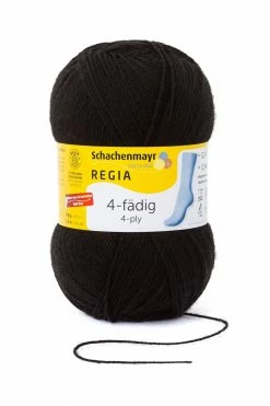 Strumpfwolle REGIA - schwarz - 4-fädig - 100g