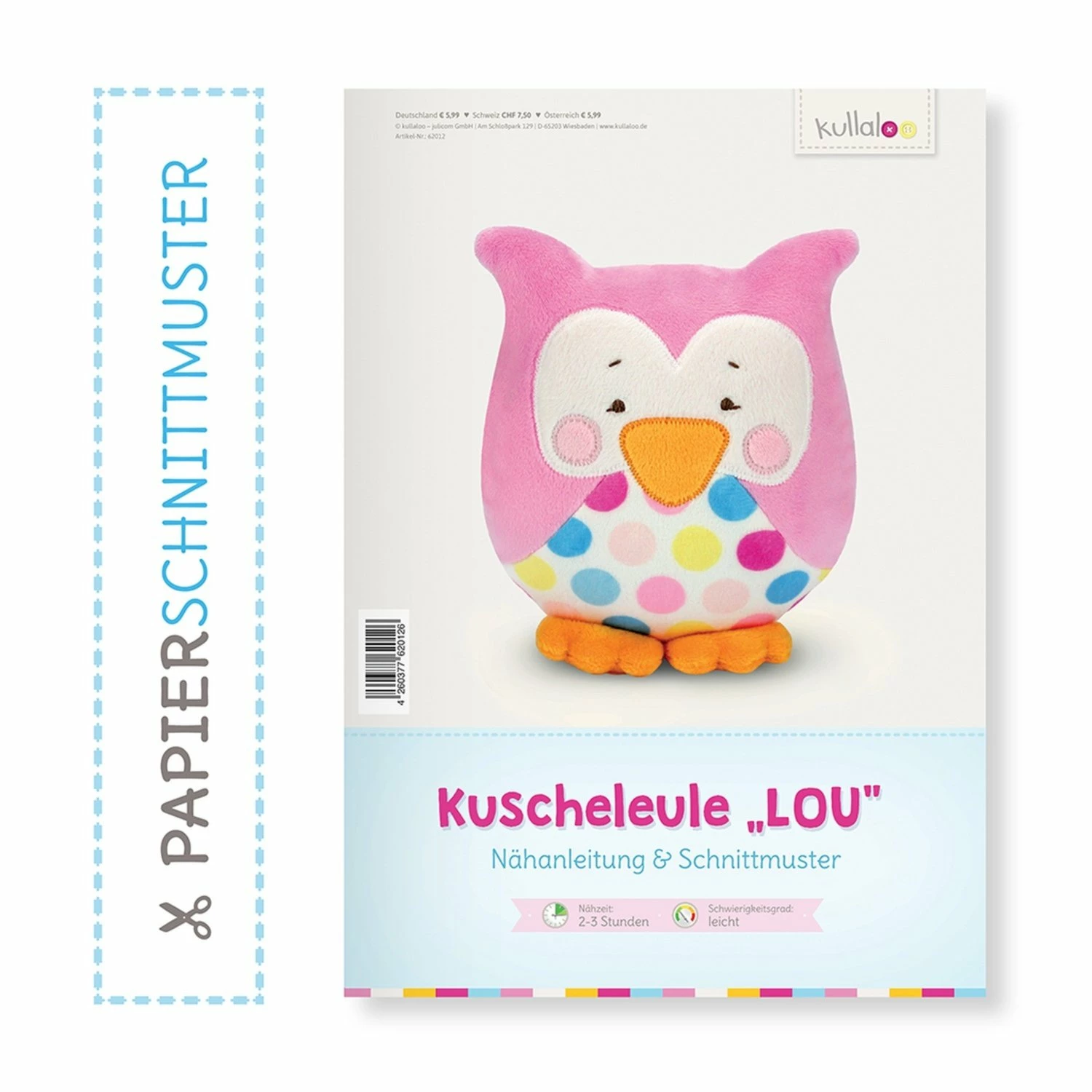Kullaloo Nähanleitung und Schnittmusterbogen - Kuscheleule LOU 3 Kullaloo Nähanleitung und Schnittmusterbogen - Kuscheleule LOU