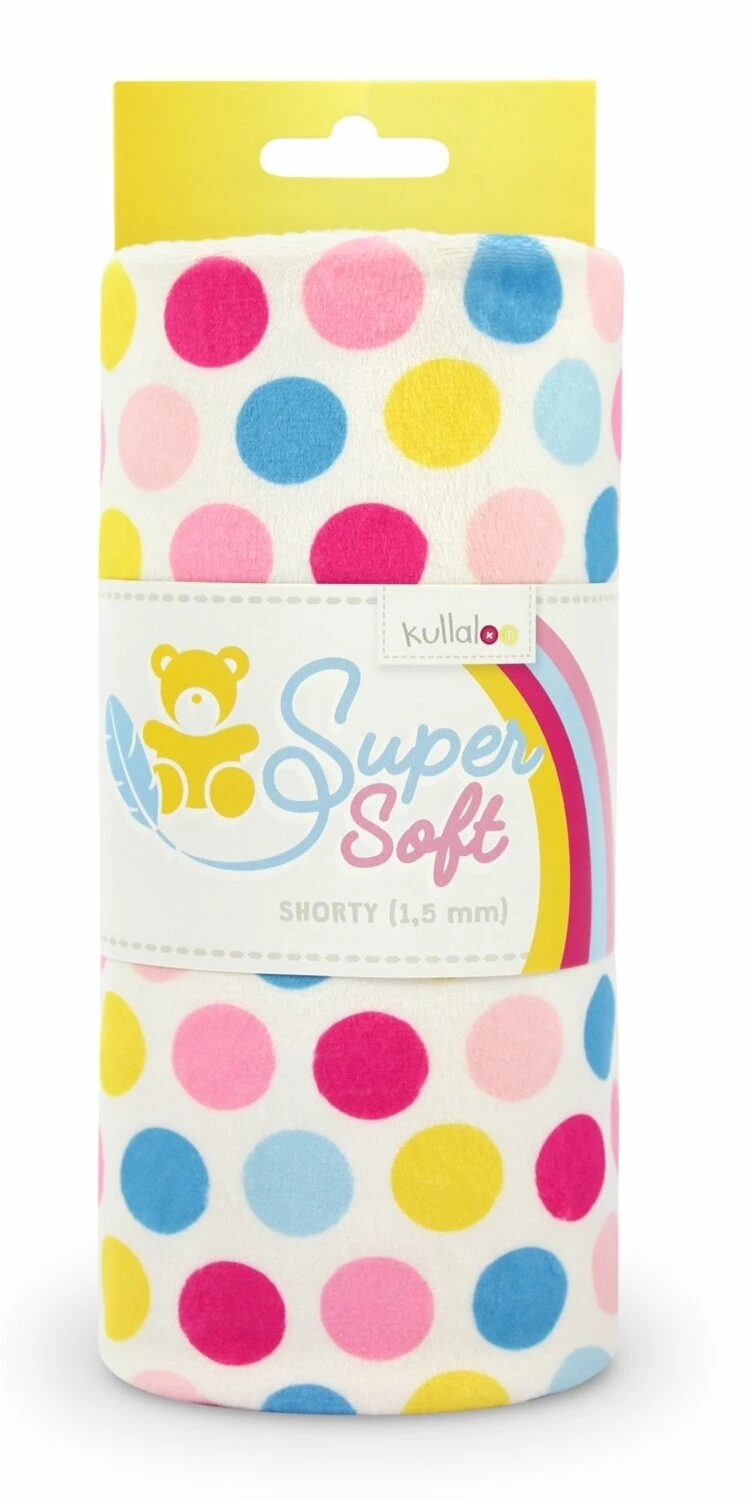 Kullaloo Plüsch SOFT SHORTY - bunt-rosa gepunktet - 1,5 mm Flor 3 Kullaloo Plüsch SOFT SHORTY - bunt-rosa gepunktet - 1,5 mm Flor