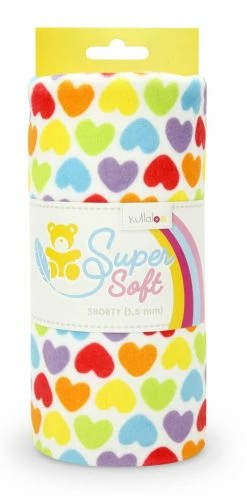 Kullaloo Plüsch SOFT SHORTY - bunte Herzen - 1,5 mm Flor