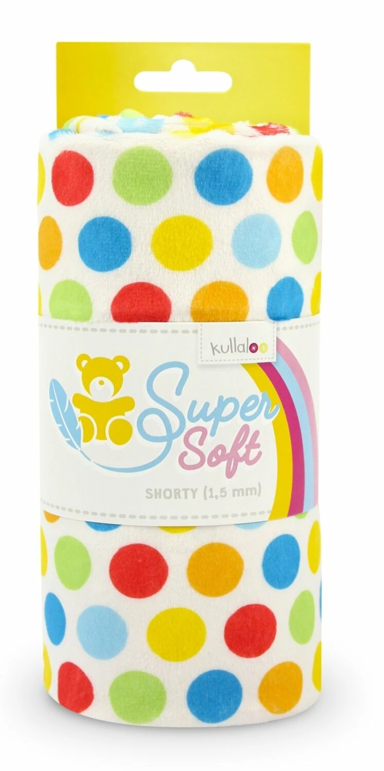 Kullaloo Plüsch SOFT SHORTY - bunt-grün gepunktet - 1,5 mm Flor 3 Kullaloo Plüsch SOFT SHORTY - bunt-grün gepunktet - 1,5 mm Flor
