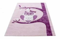 Kinderteppich - rosa - mit Eule - 120x170 cm