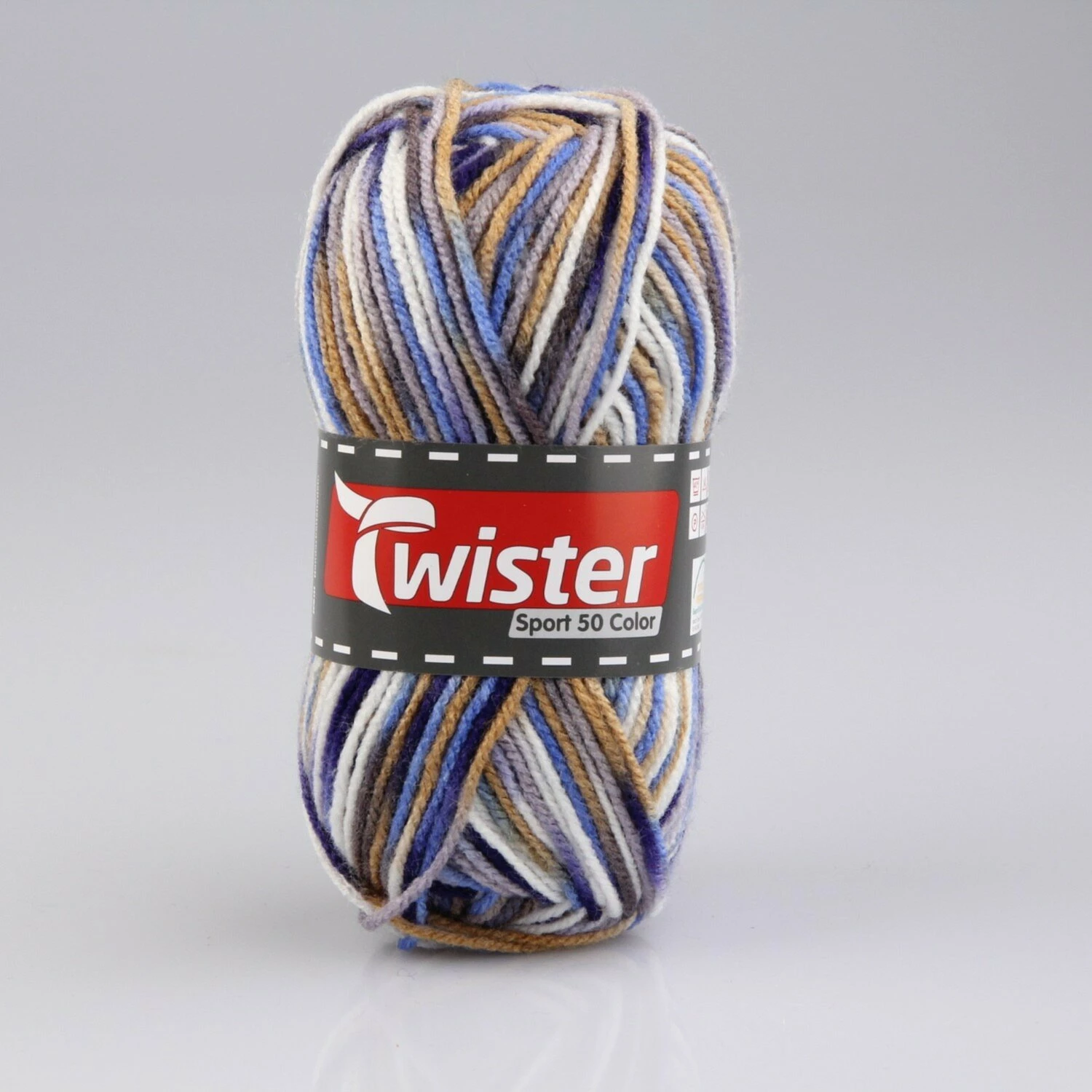 Wolle TWISTER SPORT 50 - blau-beige - 50 g 3 Wolle TWISTER SPORT 50 - blau-beige - 50 g