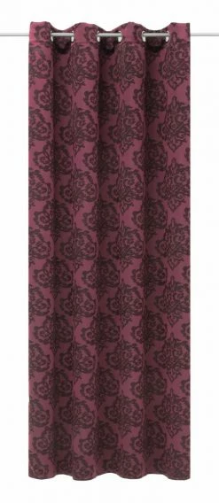 Ösenschal - bordeaux-schwarz - 135x245 cm