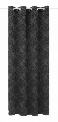 Ösenschal - grau-schwarz - 135x245 cm