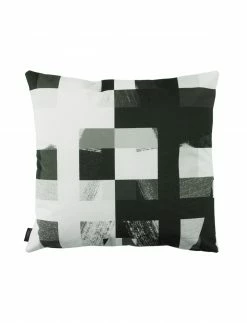 2er-Pack Kissenbezüge mit Reißverschluss - schwarz-grau - 50x50 cm