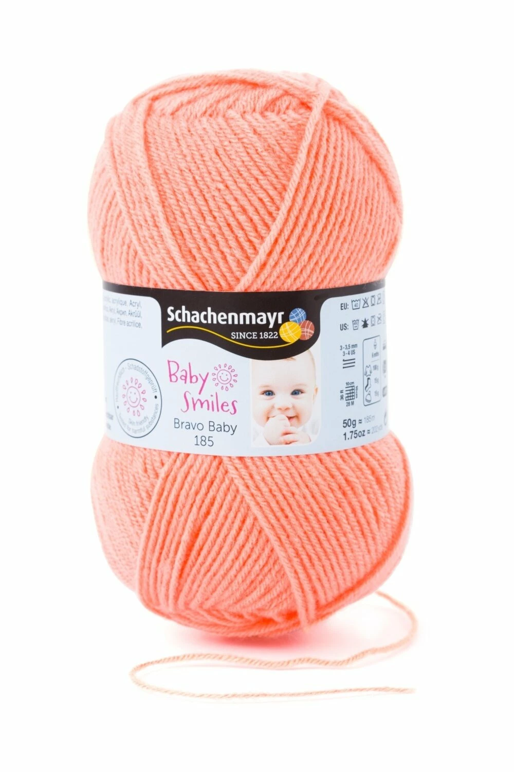 Wolle BRAVO BABY 185 - apricot - 50g 3 Wolle BRAVO BABY 185 - apricot - 50g
