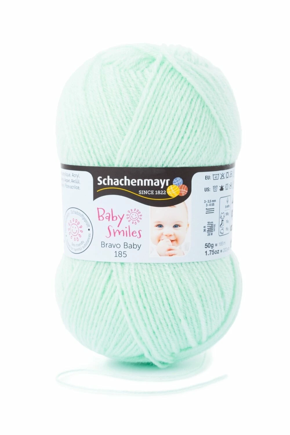 Wolle BRAVO BABY 185 - zartgrün - 50g 3 Wolle BRAVO BABY 185 - zartgrün - 50g