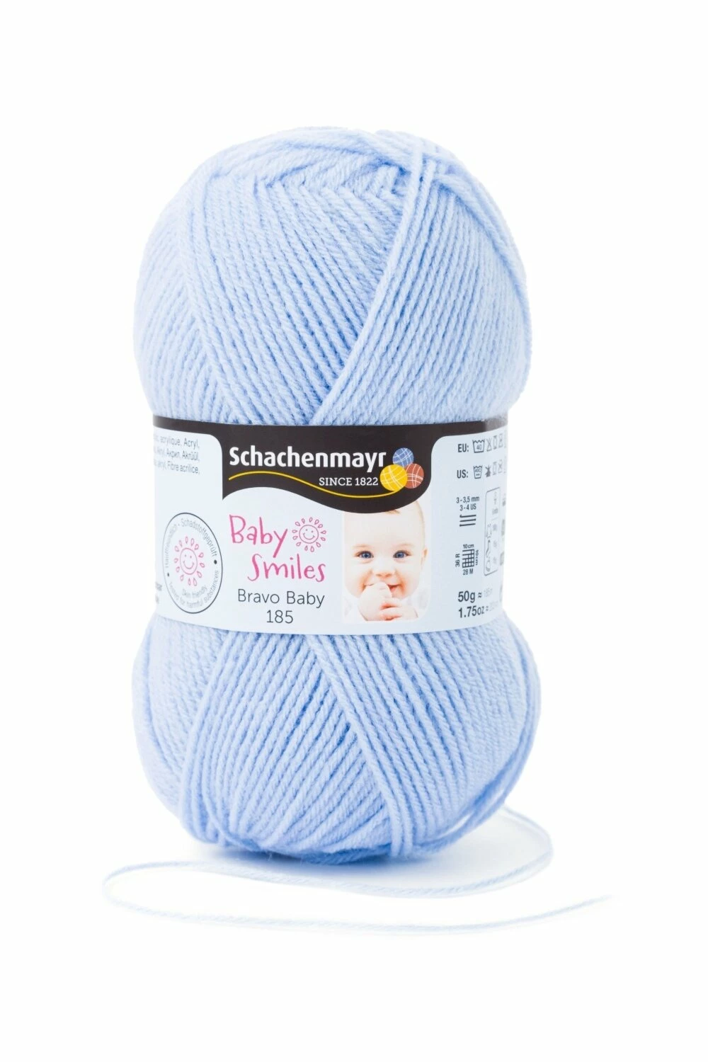 Wolle BRAVO BABY 185 - hellblau - 50g 3 Wolle BRAVO BABY 185 - hellblau - 50g