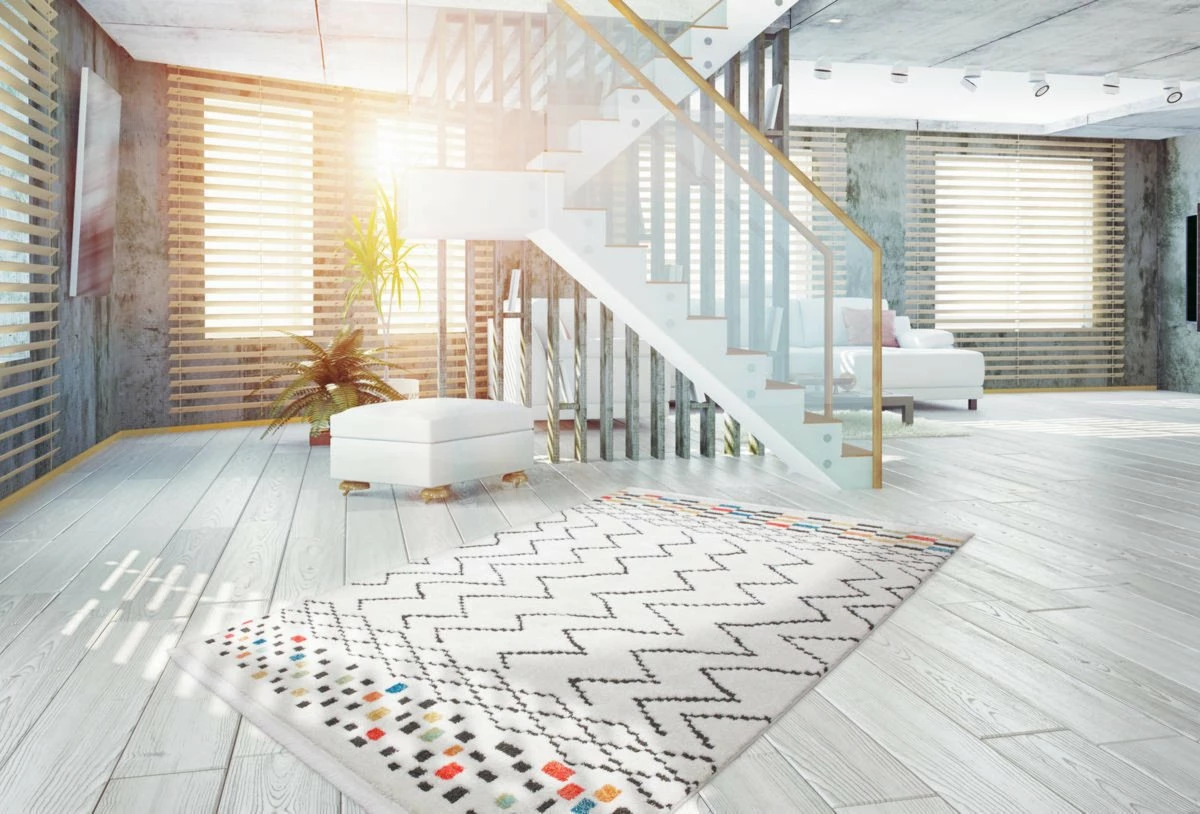 Frisee-Teppich AGADIR 410 - weiß-schwarz-bunt - 160x230 cm 4 Frisee-Teppich AGADIR 410 - weiß-schwarz-bunt - 160x230 cm – Bild 2