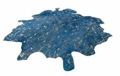 Lederteppich GLAM 410 - blau-gold - 1,35-1,65 qm