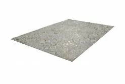 Lederteppich - elfenbein-gold - 160x230 cm