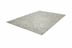 Lederteppich - grau-silber - 120x170 cm