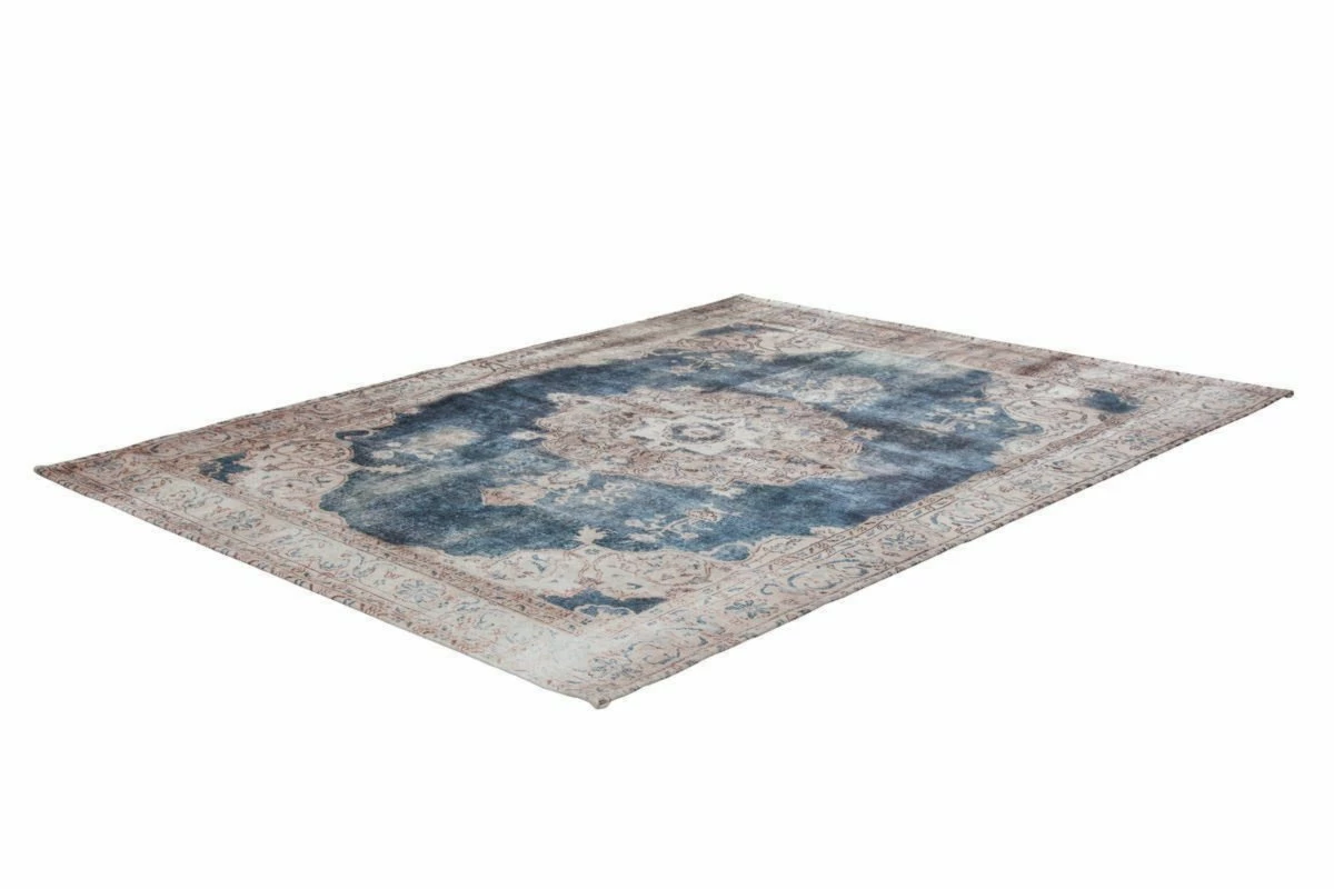 Teppich - creme-blau - Vintage-Look - 140x200 cm 3 Teppich - creme-blau - Vintage-Look - 140x200 cm