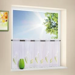 Bistrogardine - weiß-grün - 145x50 cm 7 Bistrogardine - weiß-grün - 145x50 cm -Heimtextilien Verkäufe 9003682200 03 1600Wx1600H