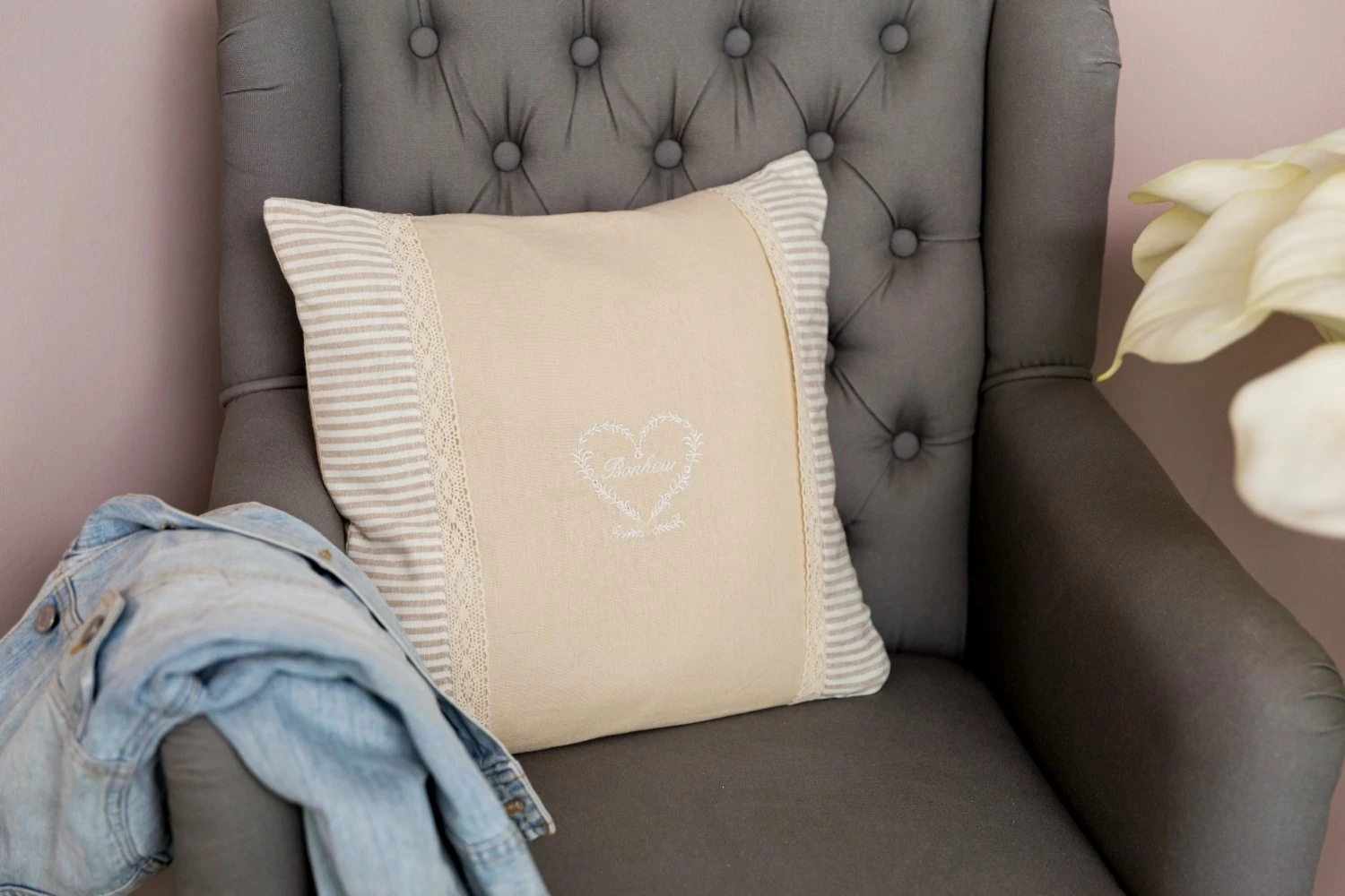 Sitzkissen BONHEUR BIG - creme - 40x40 cm 6 Sitzkissen BONHEUR BIG - creme - 40x40 cm – Bild 4