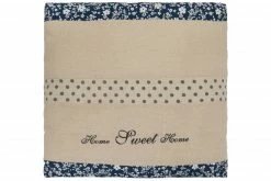 Kissen HOME SWEET HOME - beige-blau - 40x40 cm