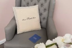 Kissen HOME SWEET HOME - beige - mit Punkten - 40x40 cm -Heimtextilien Verkäufe 9003896500 04 1600Wx1600H