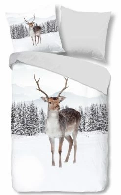 Biber-Bettwäsche - weiß - 135x200 cm