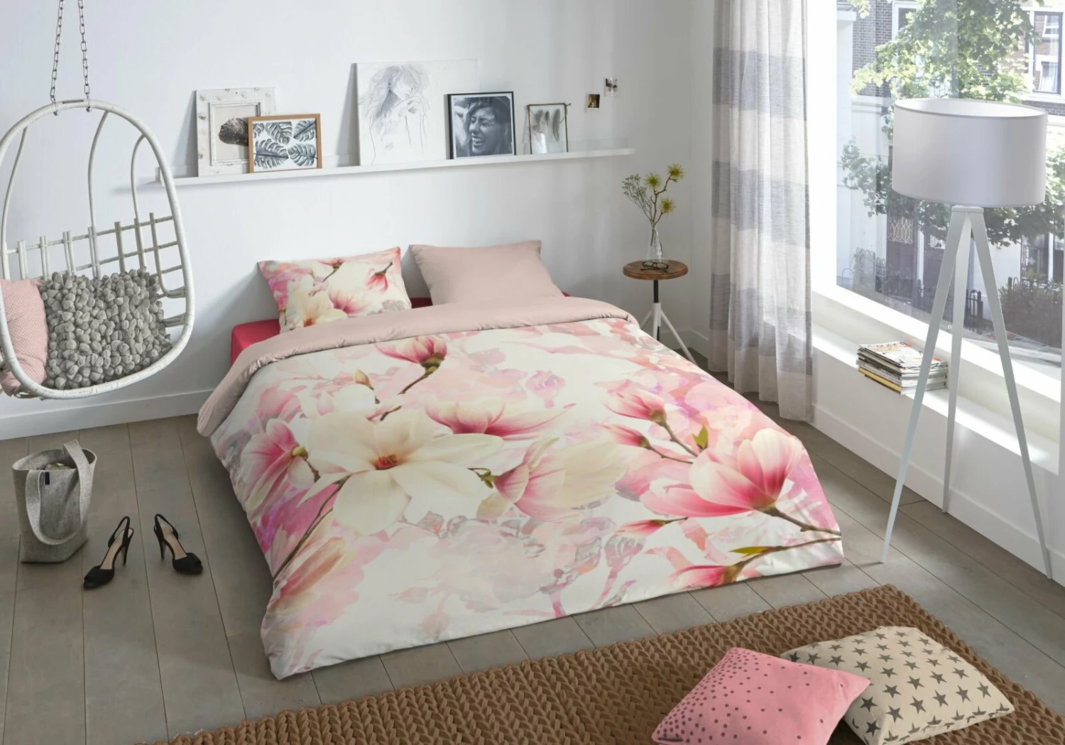 Biber-Bettwäsche Floral - rosa - 135x200 cm 4 Biber-Bettwäsche Floral - rosa - 135x200 cm – Bild 2