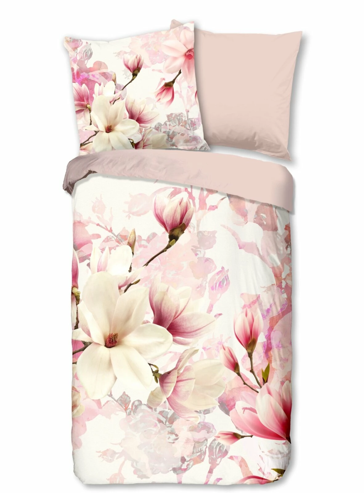 Biber-Bettwäsche Floral - rosa - 135x200 cm 3 Biber-Bettwäsche Floral - rosa - 135x200 cm