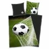 Renforcé-Bettwäsche - Fußball - grün - schwarz-weiß - 135x200 cm